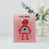 Rode Robot - Je Straalt Briefkaart (Staand voorkant)