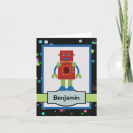 Rode robot persoonlijke visitekaartje voor kindere bedankkaart