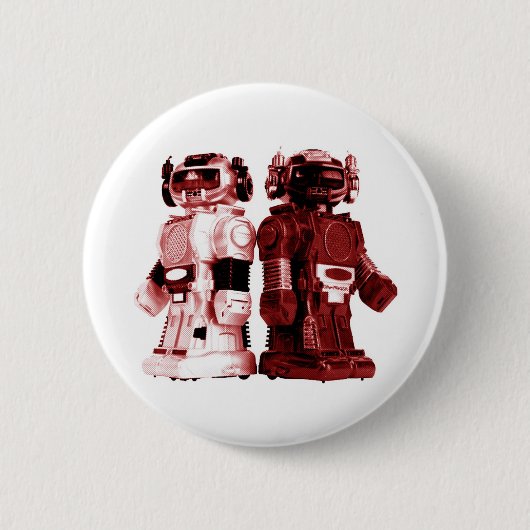 rode robots knop ronde button 5,7 cm (Voorkant)