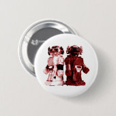rode robots knop ronde button 5,7 cm (Voorkant /achterkant)