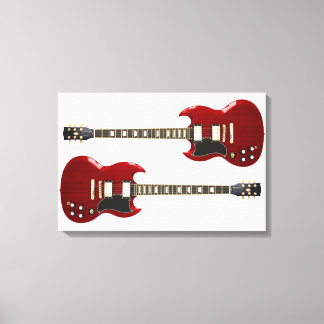 RODE ROCK GITAREN 16x24 Canvas Afdruk