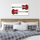 RODE ROCK GITAREN 16x24 Canvas Afdruk (Insitu (Slaapkamer))