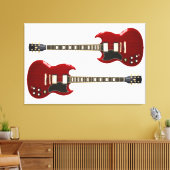 RODE ROCK GITAREN 32x48 Canvas Afdruk (Insitu (Woonkamer))