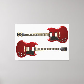 RODE ROCK GITAREN 32x48 Canvas Afdruk