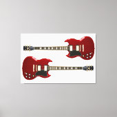 RODE ROCK GITAREN 40x60 Canvas Afdruk (Voorkant)