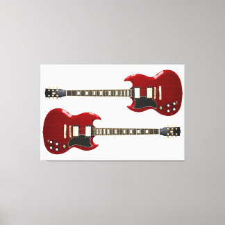RODE ROCK GITAREN 40x60 Canvas Afdruk