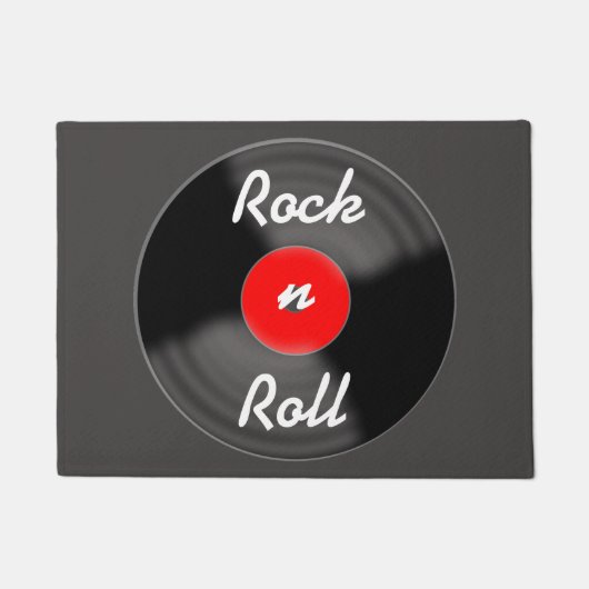 Rode Rock N Roll Record Deurmat  (Voorkant)