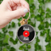 Rode Rock N Roll Record Sleutelhanger (Hand)