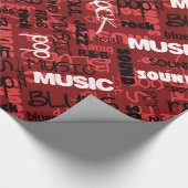 Rode Rock Pop R & B Muziektekst Cadeaupapier (Hoek)