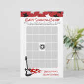 Rode Rock Ster Rock a bye Baby Shower Bingo Spel (Staand voorkant)