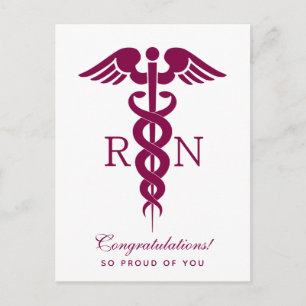 Rode Rode Caduceus Verpleegster Medisch Symbool Briefkaart