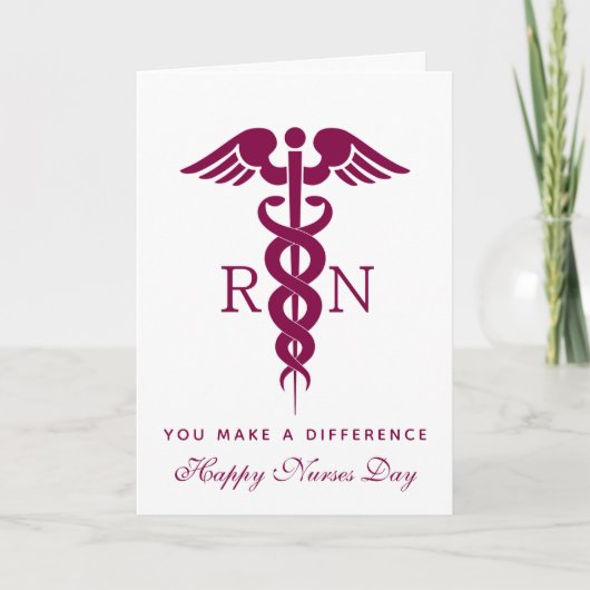 Rode Rode Caduceus Verpleegster Medisch Symbool Kaart (Voorkant)