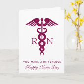 Rode Rode Caduceus Verpleegster Medisch Symbool Kaart (Gele Bloem)