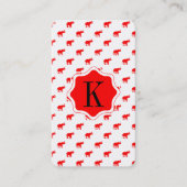 Rode rode olifant patroon visitekaartje (Voorkant)