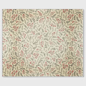  rode rode rode rode roombladeren, roestvrij cadeaupapier (Vlak)