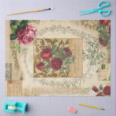 rode rode roze Floral Script Ephemera-ontkoppelin Tissuepapier (Craft)