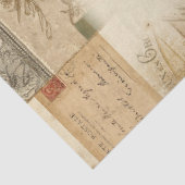 rode rode roze Floral Script Ephemera-ontkoppelin Tissuepapier (Detail)