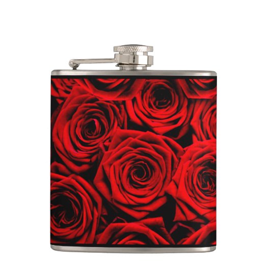 Rode Rode Rozen Heupfles (Voorkant)