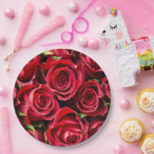 Rode, rode rozen papieren bordje (Feest)