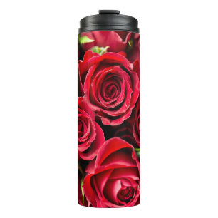 Rode, rode rozen thermosbeker