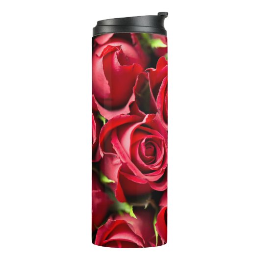 Rode, rode rozen thermosbeker (Gedraaid links)