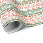 rode rode tribale Aztec Patroon Cadeaupapier (Rol Hoek)