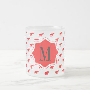 Rode rode witte polkadot olifant matglas koffiemok