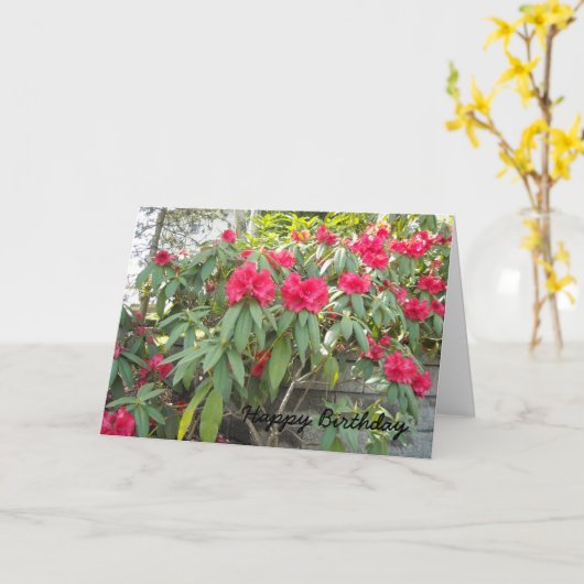 Rode Rododendron Kaart (Gele Bloem)