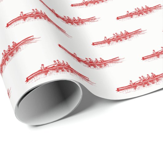 Rode Roeiers Roeiers Bemanning Team Watersport Cadeaupapier (Rol Hoek)