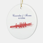 Rode Roeiers Roeiers Bemanning Team Watersport Keramisch Ornament (Links)