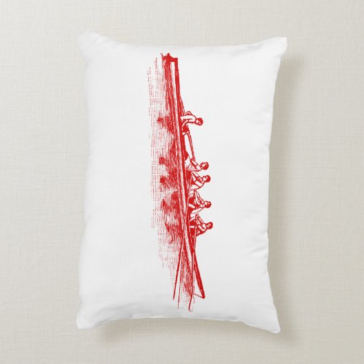 Rode roeiroeiers, team watersport accent kussen (Achterkant (Verticaal))