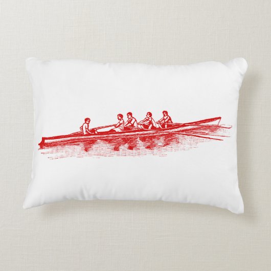Rode roeiroeiers, team watersport accent kussen (Achterkant)