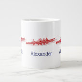 Rode roeiroeiers, team watersport grote koffiekop (Voorkant)