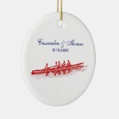 Rode roeiroeiers, team watersport keramisch ornament (Rechts)