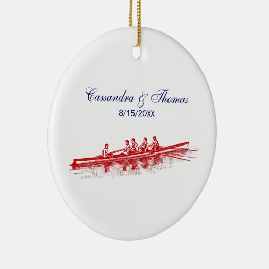 Rode roeiroeiers, team watersport keramisch ornament (Rechts)