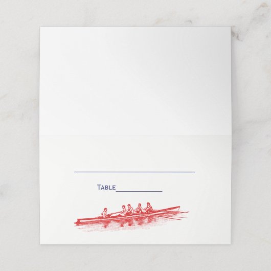 Rode roeiroeiers, team watersport plaatskaartje (Buitenkant ongevouwen)