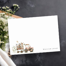 Rode Roest Boerderij Dieren Tractor Kinderen Verja Notitiekaartje