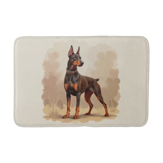 Rode Roest Bruine Dobermann Pinscher Hond Badmat (Voorkant)