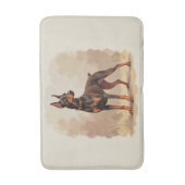 Rode Roest Bruine Dobermann Pinscher Hond Badmat (Voorkant Verticaal)