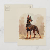 Rode Roest Bruine Dobermann Pinscher Hond Briefkaart (Voorkant / Achterkant)