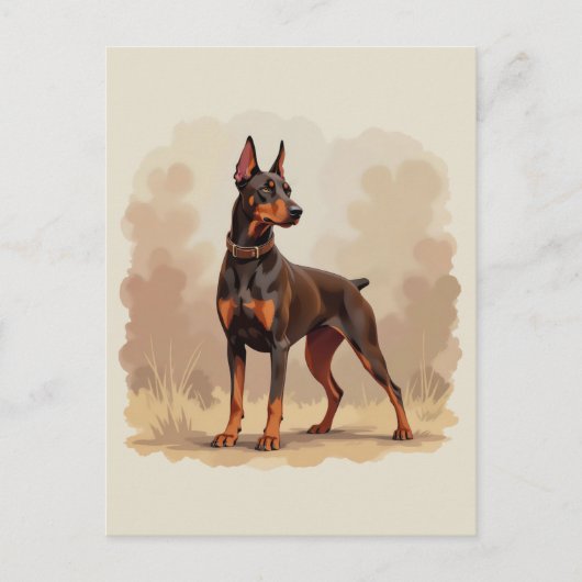 Rode Roest Bruine Dobermann Pinscher Hond Briefkaart (Voorkant)