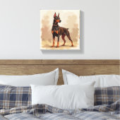 Rode Roest Bruine Dobermann Pinscher Hond Canvas Afdruk (Insitu (Slaapkamer))