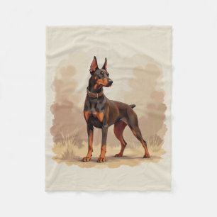 Rode Roest Bruine Dobermann Pinscher Hond Fleece Deken
