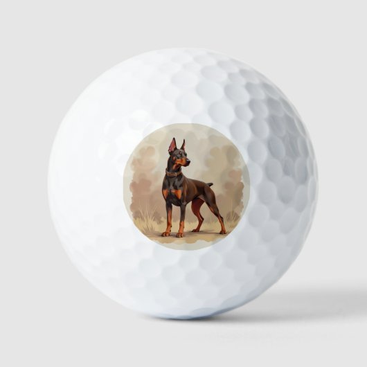 Rode Roest Bruine Dobermann Pinscher Hond Golfballen (Voorkant)