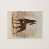 Rode Roest Bruine Dobermann Pinscher Hond Legpuzzel (Horizontaal)
