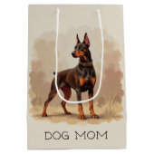 Rode Roest Bruine Dobermann Pinscher Hond Medium Cadeauzakje (Achterkant)