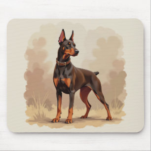 Rode Roest Bruine Dobermann Pinscher Hond Muismat