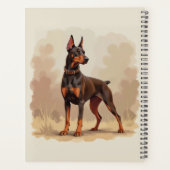 Rode Roest Bruine Dobermann Pinscher Hond Planner (Achterkant)