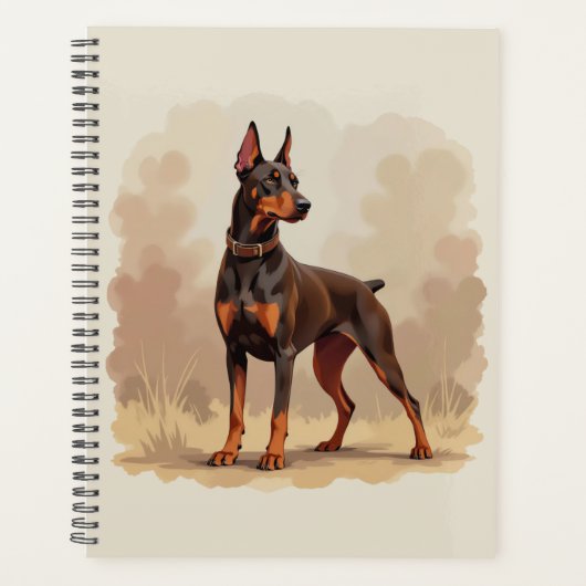 Rode Roest Bruine Dobermann Pinscher Hond Planner (Voorkant)