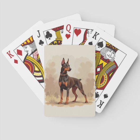 Rode Roest Bruine Dobermann Pinscher Hond Pokerkaarten (Achterkant)